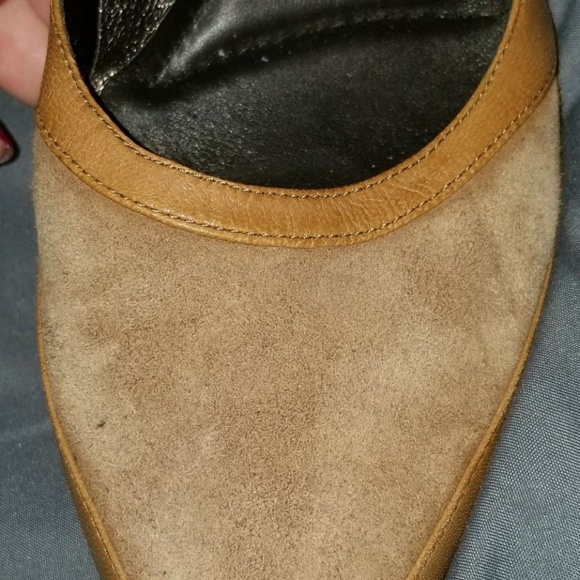 Tan Suede Mary Jane Heels 41 - Picture 4 of 5